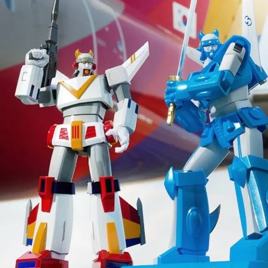 [BUNJANG] Taekwon V Die-cast (KE + OZ) Commemorative Edition - Sealed / (미개봉) 대한항공 아시아나 통합기념 초합금 (KE+OZ) 태권브이
