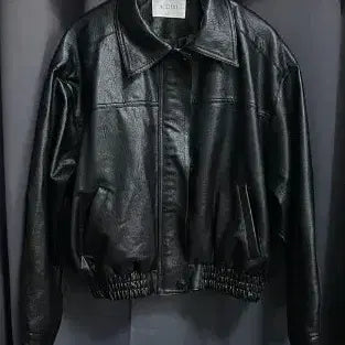 [BUNJANG] Mystery Vintage Black Leather Jacket / Mystery 빈티지 블랙 가죽 자켓