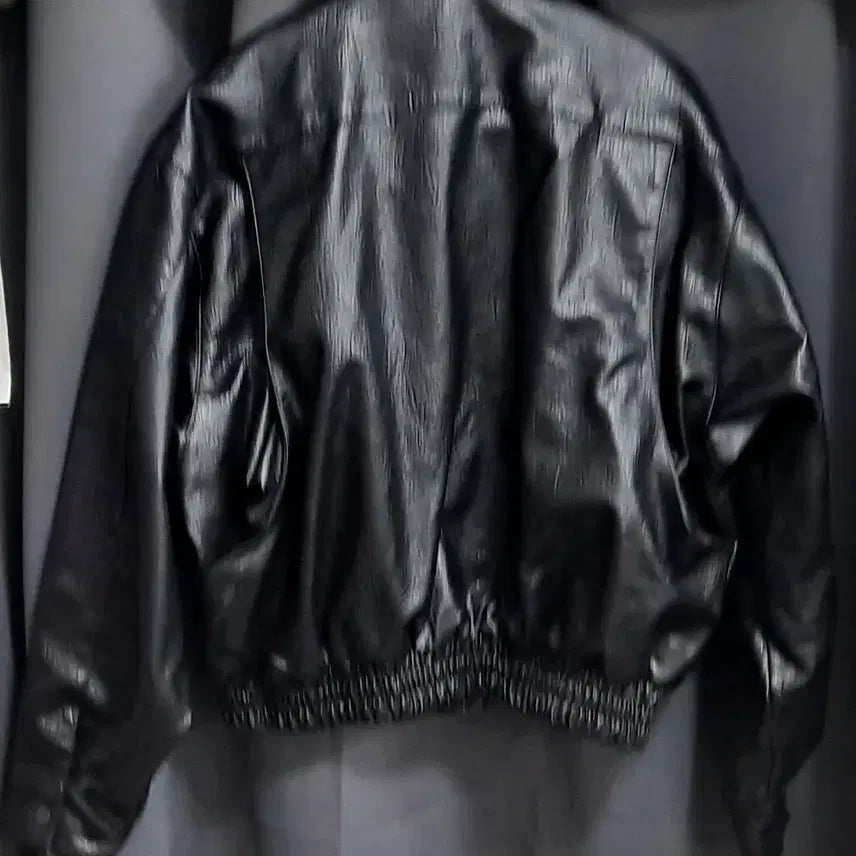 [BUNJANG] Mystery Vintage Black Leather Jacket / Mystery 빈티지 블랙 가죽 자켓