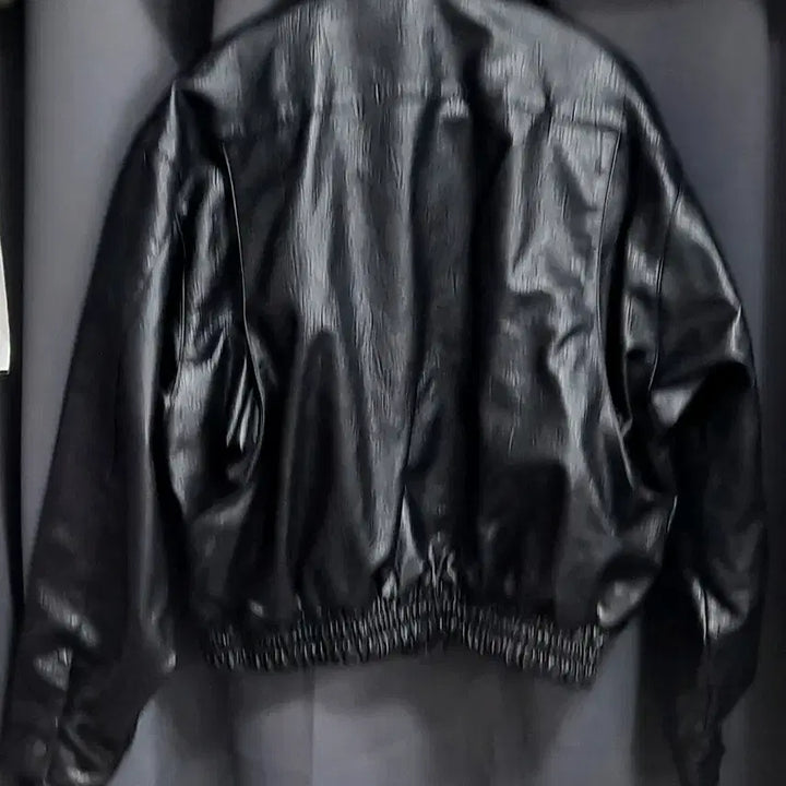 [BUNJANG] Mystery Vintage Black Leather Jacket / Mystery 빈티지 블랙 가죽 자켓