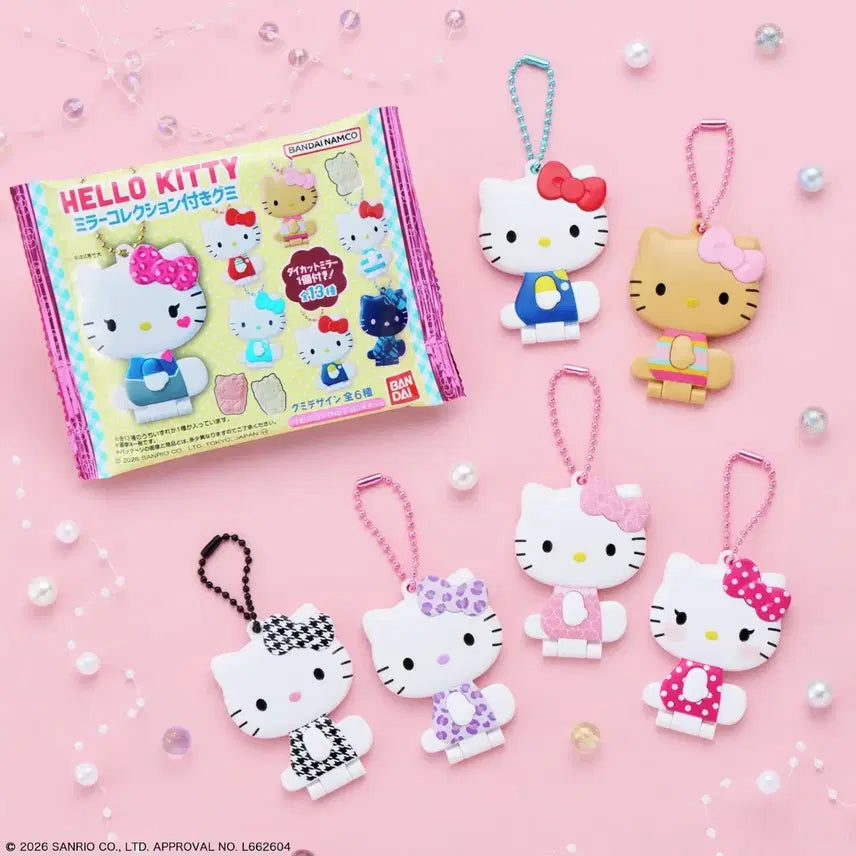 [BUNJANG] Sanrio Hello Kitty Mini Mirror Keyring Gummy 6-Piece Set / 매월 말 출고/식완) 산리오 헬로키티 미니 거울키링 구미 6종 세트