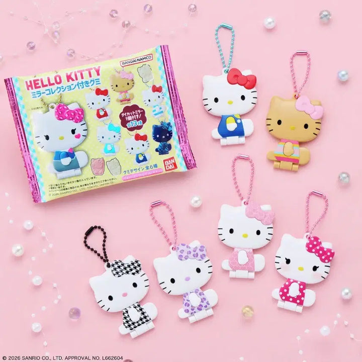 [BUNJANG] Sanrio Hello Kitty Mini Mirror Keyring Gummy 6-Piece Set / 매월 말 출고/식완) 산리오 헬로키티 미니 거울키링 구미 6종 세트