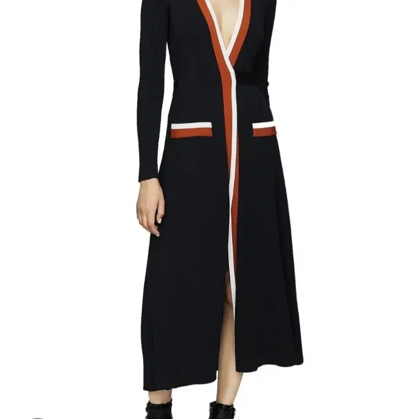 [SOLD OUT] maje 마쥬,  쿨골지 벨티드 롱원피스  가디건 , 거의 새상품