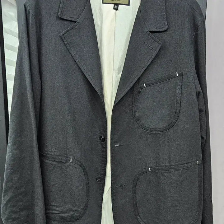 [BUNJANG] Uniform Bridge Linen Blend Casual Blazer / 유니폼브릿지 포켓 린넨 블레이저 L