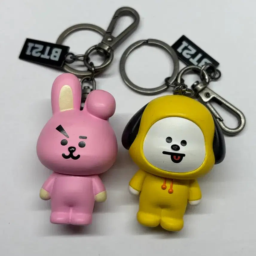 [BUNJANG] BT21 Cookie &amp; Chimmy Figure Keyring Set / BT21 쿠키 치미 피규어 키링