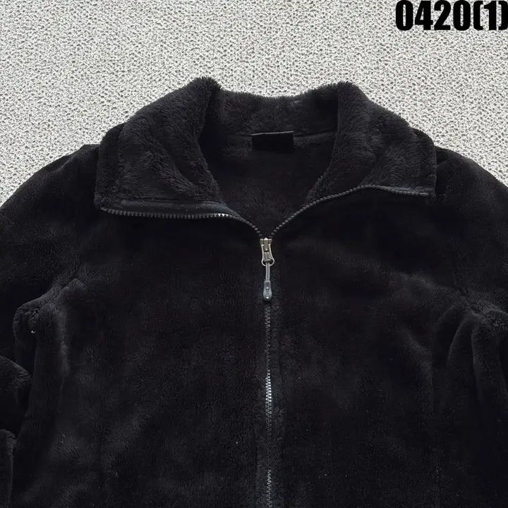 [BUNJANG] HEAT Black Fleece Zip-Up Jacket (S) / HEAT 검정색 털 후리스 집업 S