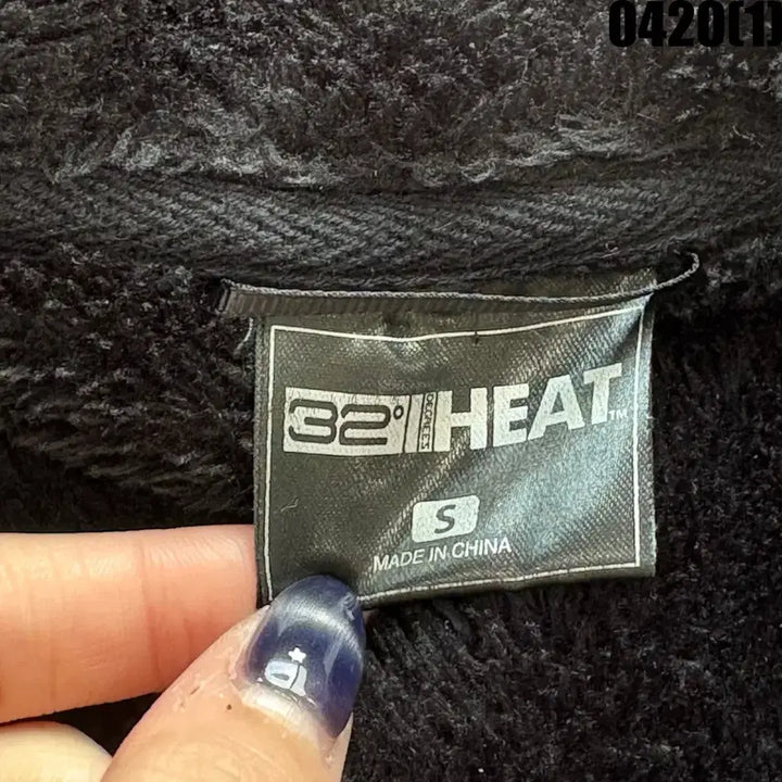 [BUNJANG] HEAT Black Fleece Zip-Up Jacket (S) / HEAT 검정색 털 후리스 집업 S