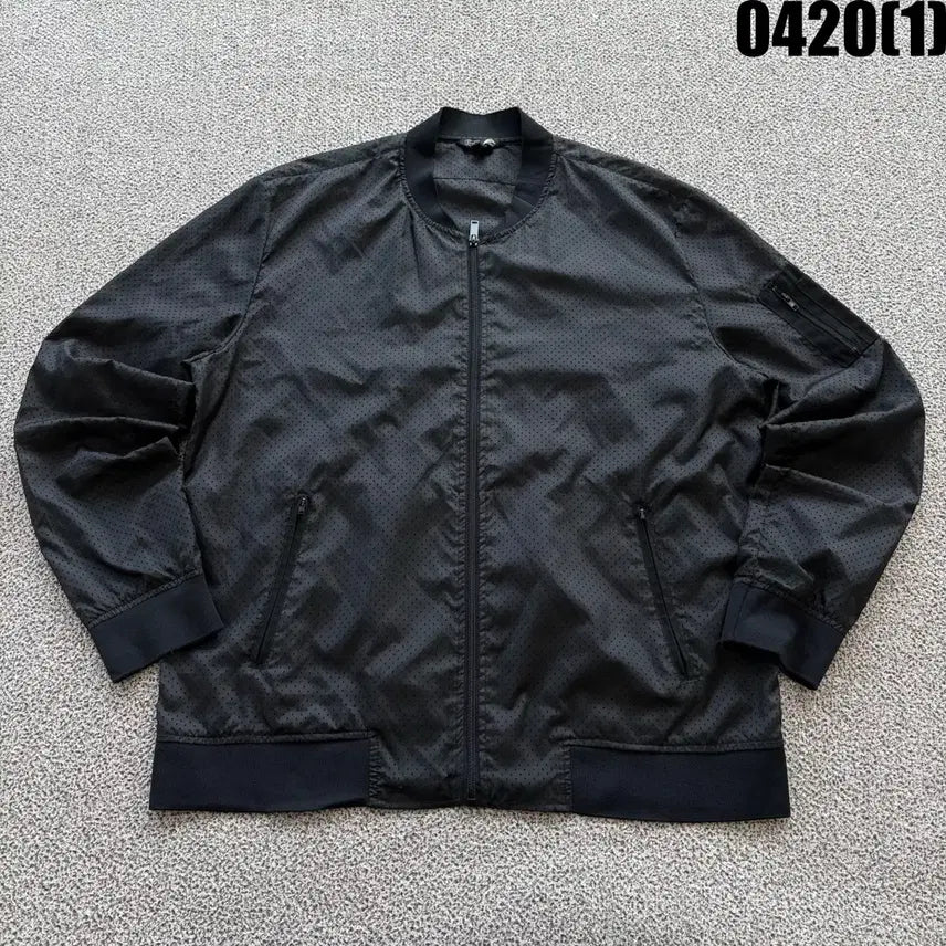 [BUNJANG] F2F Black Dot Pattern Bomber Jacket XXL / F2F 블랙 도트 패턴 봄버 자켓 XXL