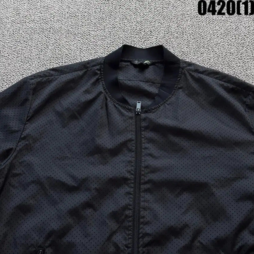 [BUNJANG] F2F Black Dot Pattern Bomber Jacket XXL / F2F 블랙 도트 패턴 봄버 자켓 XXL