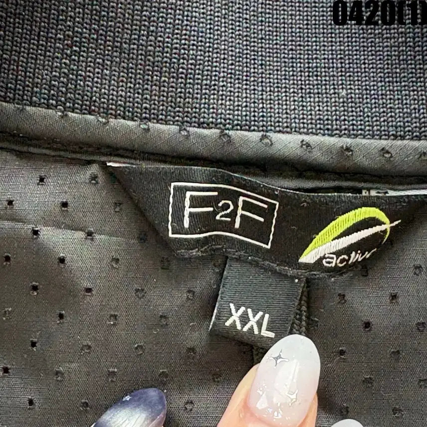 [BUNJANG] F2F Black Dot Pattern Bomber Jacket XXL / F2F 블랙 도트 패턴 봄버 자켓 XXL