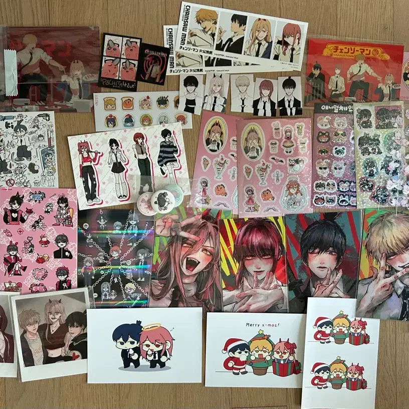 [BUNJANG] Chainsaw Man Sticker, Postcard, Pin Badge, Acrylic Set / 체인소맨 스티커 엽서 핀뱃지 아크릴 모음
