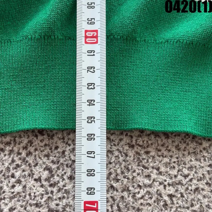 [BUNJANG] SUARE Green White Striped Knit Top / SUARE 그린 화이트 스트라이프 반팔 니트 L
