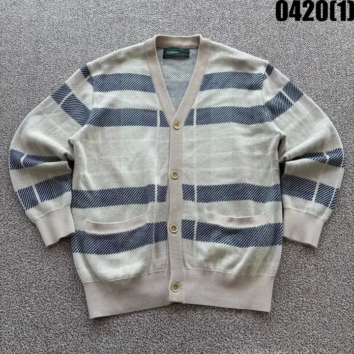 [BUNJANG] Ti For Men Striped Knit Cardigan / Ti For Men 스트라이프 패턴 니트 가디건 46