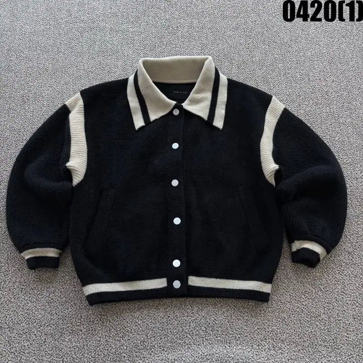 [BUNJANG] BURU N JUDY Black Varsity Jacket / BURU N JUDY 블랙 바시티 자켓 F