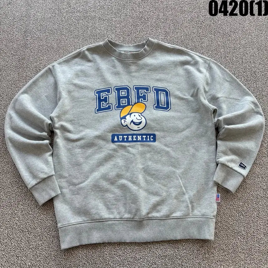 [BUNJANG] EBFO Gray M Crewneck T-shirt / EBFO 맨투맨 티셔츠 회색 M