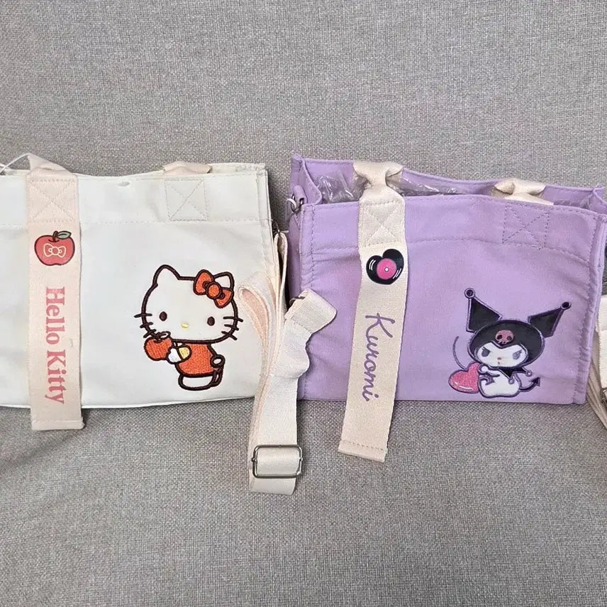 [BUNJANG] Hello Kitty &amp; Kuromi Mini Tote Bag / 헬로키티 ,쿠로미 미니 토트백 숄더백
