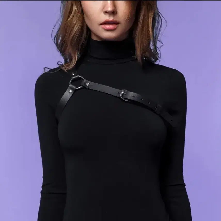 [SOLD OUT] 가죽 하네스 블랙 바디 스트랩
