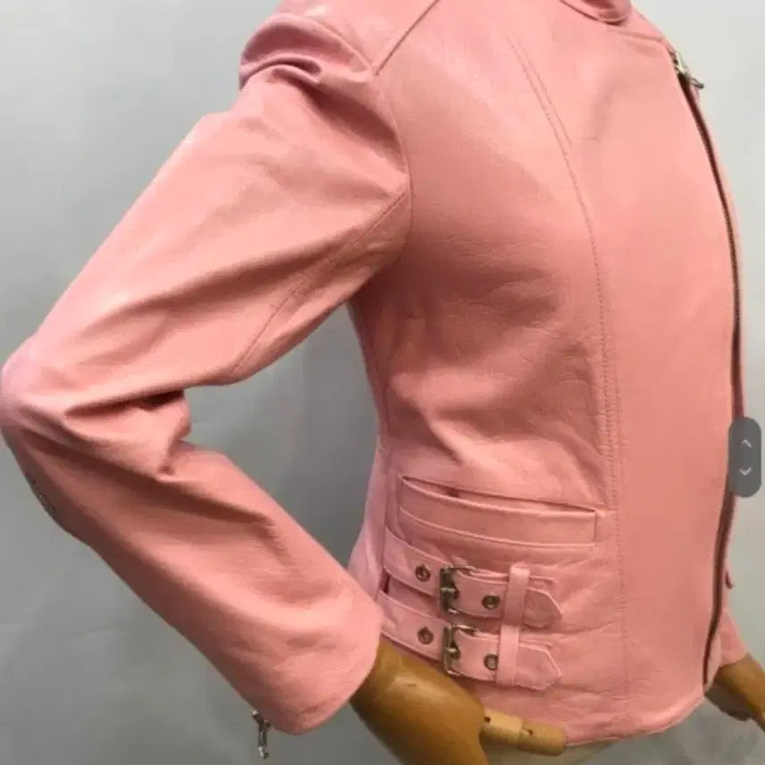 [BUNJANG] Mishaa Leather Jacket Pink Size 55 / 미샤 가죽쟈켓 55