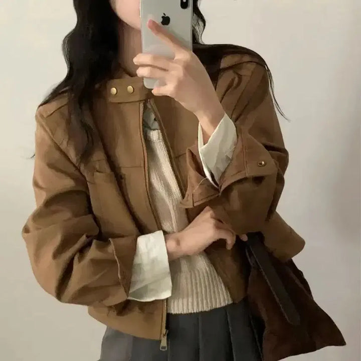 [BUNJANG] Pocket Crop Jacket / 포켓 크롭 자켓