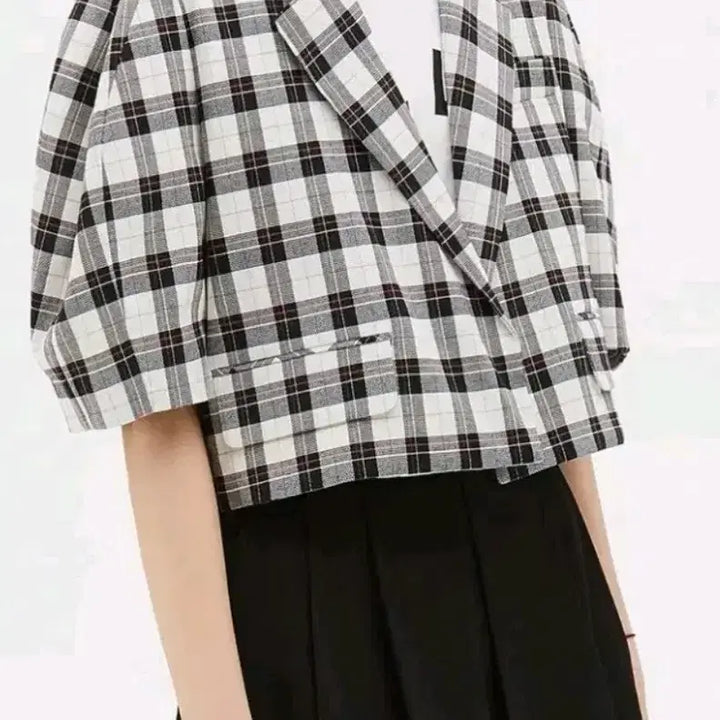 [SOLD OUT] 럭키슈에뜨 체크 크롭 자켓