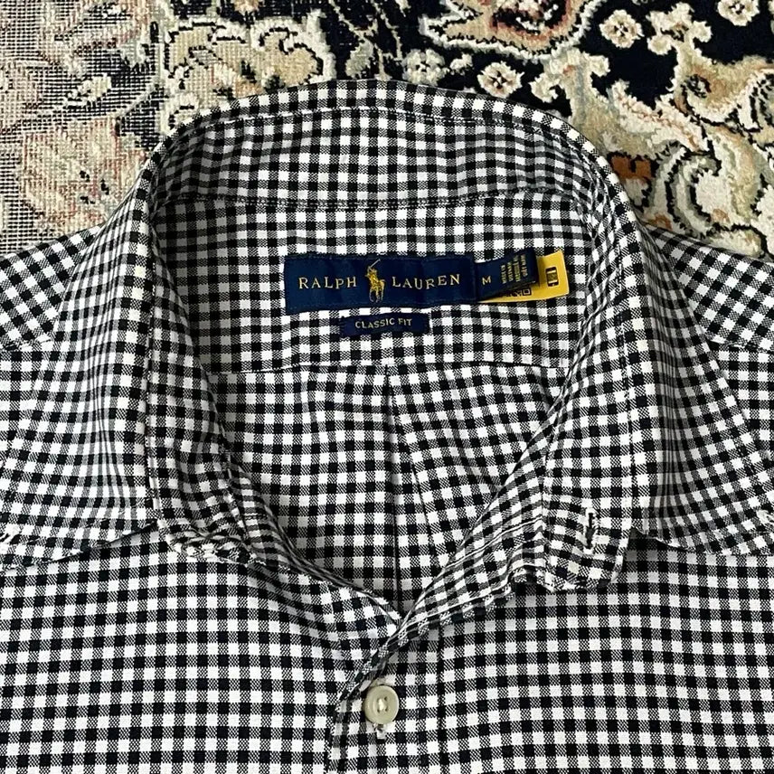 [SOLD OUT] 폴로 랄프로렌 블랙 깅엄체크 옥스퍼드 셔츠 클래식 M