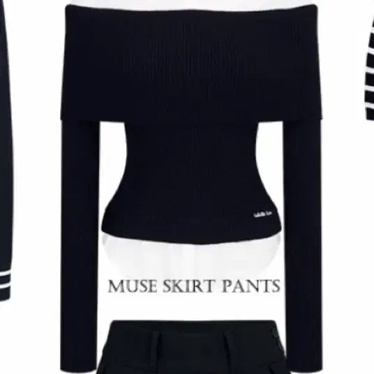 [BUNJANG] Labelle Blanc Muse Layered Knit Navy / 라벨르블랑 뮤즈 레이어드 니트 네이비