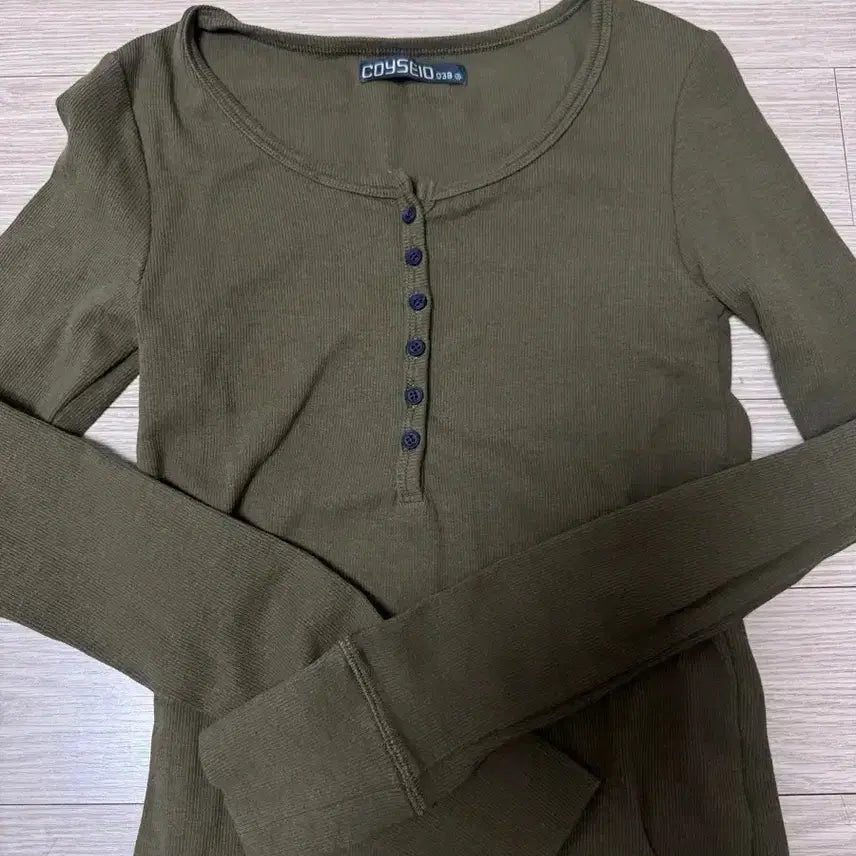 [BUNJANG] Koiseio 038 Button Long Sleeve Shirt / [S] 코이세이오 038 버튼 롱슬리브 카키