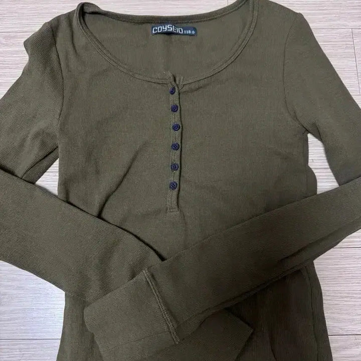 [BUNJANG] Koiseio 038 Button Long Sleeve Shirt / [S] 코이세이오 038 버튼 롱슬리브 카키