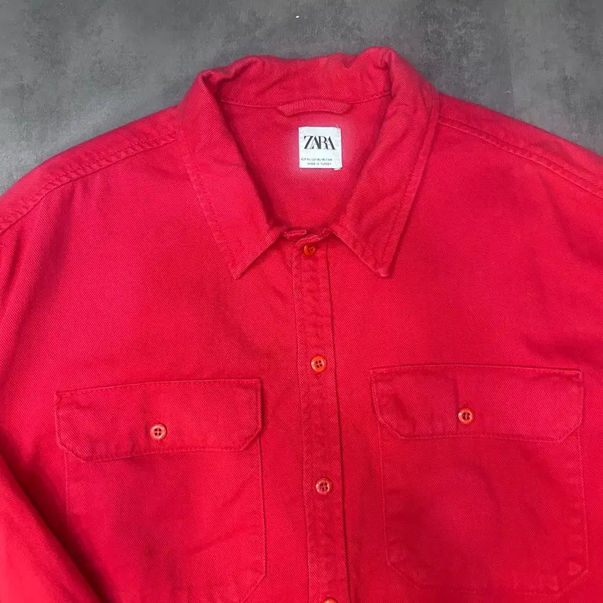 [BUNJANG] ZARA Vintage Washed Work Shirt Jacket / ZARA 빈티지 워싱 워크셔츠 자켓 (빈티지)