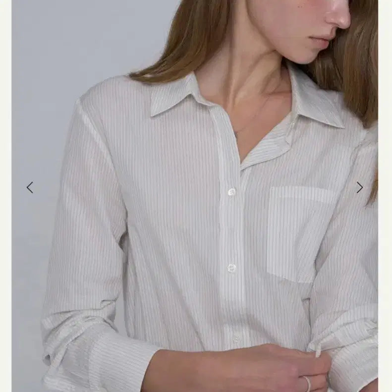 [BUNJANG] Sie Monet Stripe Cuffs Shirt Ivory / 시에 sie 모네 스트라이프 커프스 셔츠 아이보리(택달린 새상품)