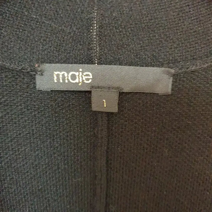 [BUNJANG] MAJE Lambskin Sleeve Open Front Long Coat / MAJE 마쥬 램스킨소매 오픈프론트 슬림 스트레이트핏 롱 코트