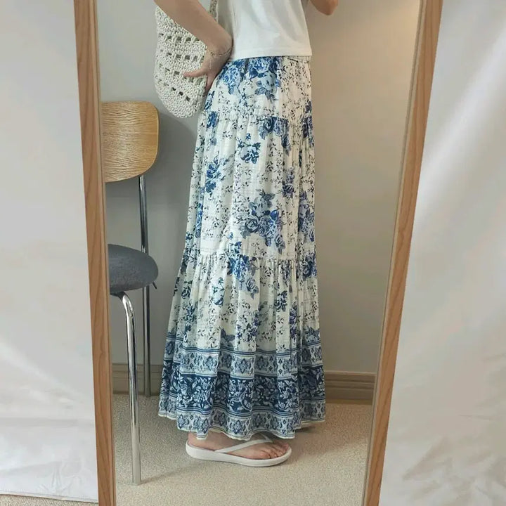 [SOLD OUT] (M-L)자라 여성 롱 맥시 스커트 플라워 패턴 W3090