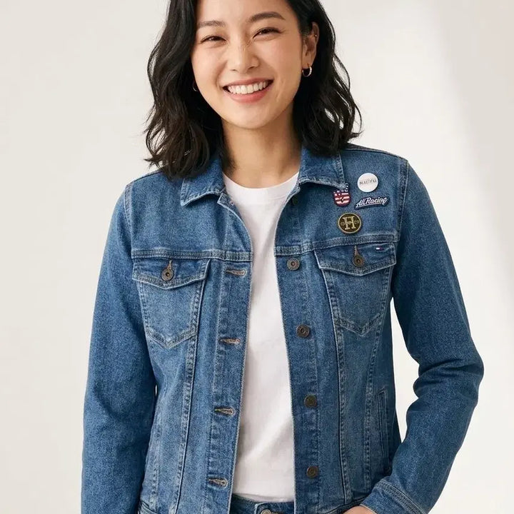 [BUNJANG] Tommy Hilfiger Patch Denim Jacket / Tommy Hilfiger 패치 데님 자켓 | 유니크 커스텀 디자인
