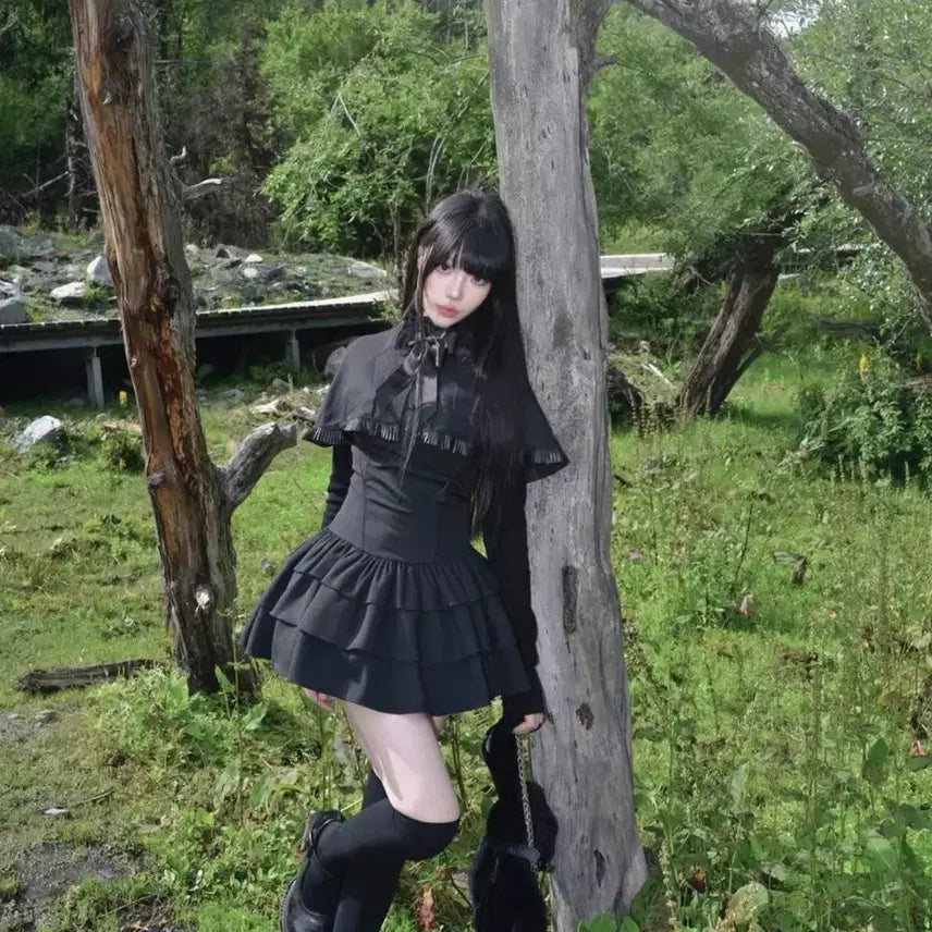 [BUNJANG] Muggle Studio Gothic Lolita Mini Dress / muggle studio 고스로리 고딕 미니 원피스