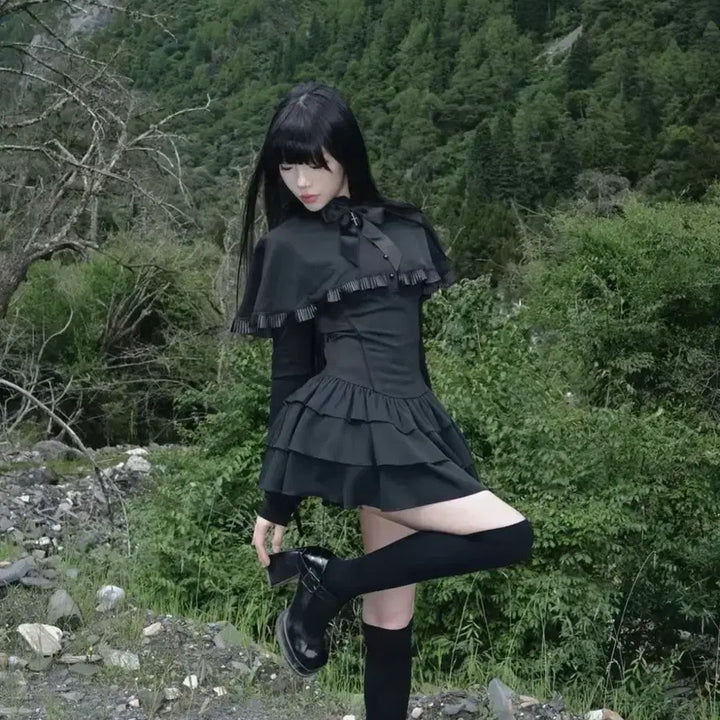 [BUNJANG] Muggle Studio Gothic Lolita Mini Dress / muggle studio 고스로리 고딕 미니 원피스