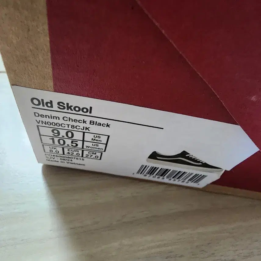 [BUNJANG] Vans Old Skool Check Black Sneakers (270) / 반스올드스쿨체크블랙반스신발스니커즈운동화270
