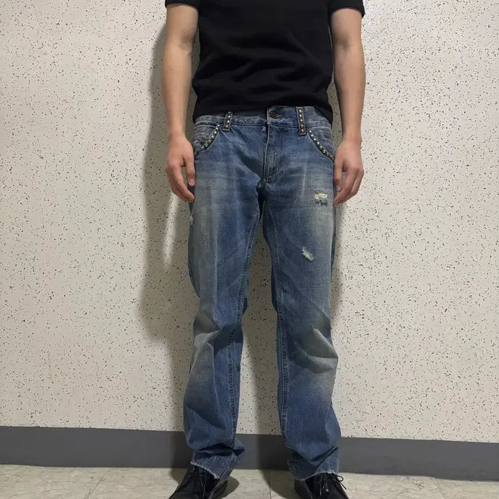 [BUNJANG] Dolce &amp; Gabbana Studded Pants / 돌체앤가바나 스터드 장식 팬츠 48