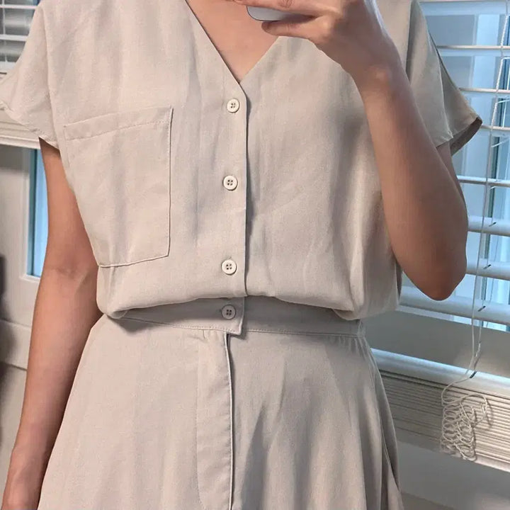 [BUNJANG] V-neck Flare Long Dress S / 브이넥 플레어롱원피스 S