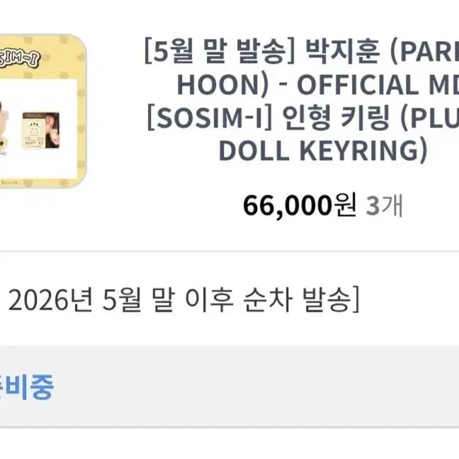 [BUNJANG] Park Jihoon Sosimi Doll Keychain / 박지훈 소심이 인형 키링