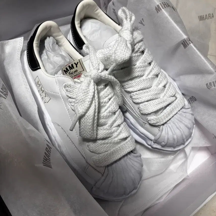 [BUNJANG] Mihara Yasuhiro Blakey White Sneakers / (새상품급, 풀박스 )미하라 야스히로 블레이키 화이트 eu 37
