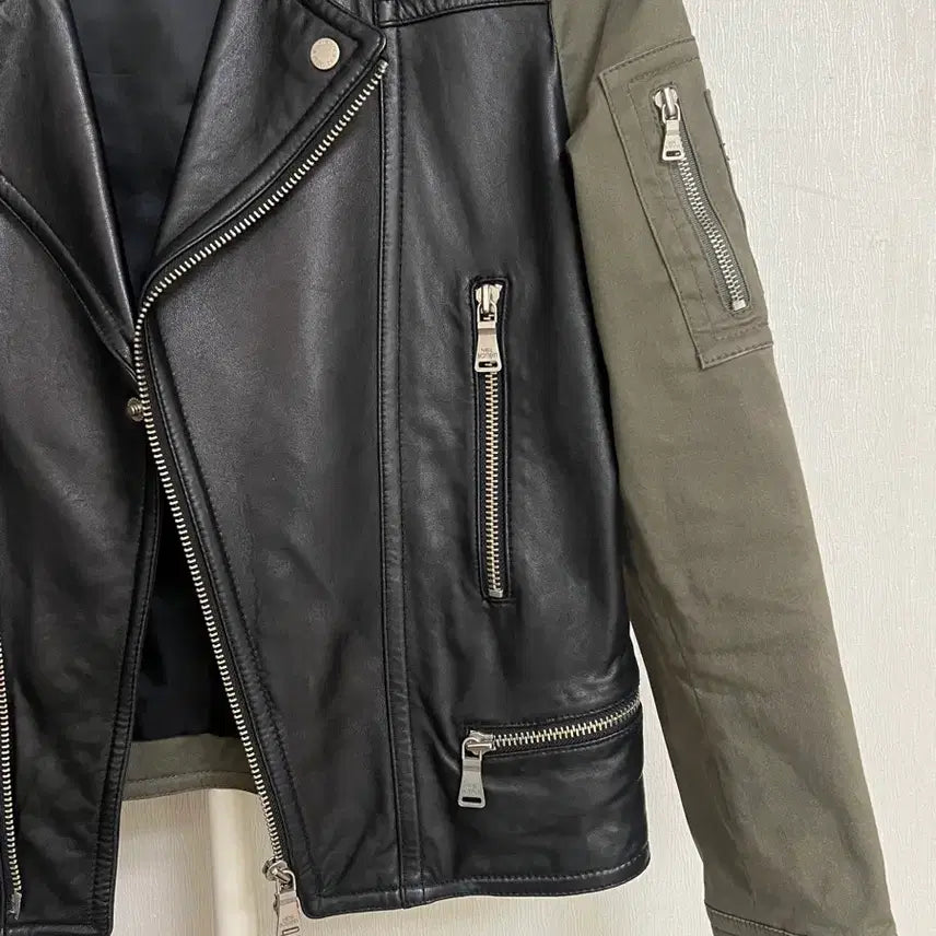 [BUNJANG] Neil Barrett Leather Paneled Biker Jacket / [M] 닐바렛 정품 레더 배색 라이더 재킷 자켓