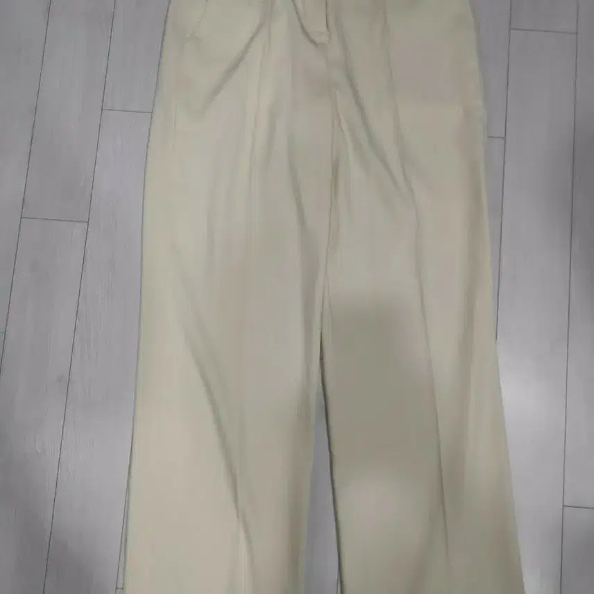 [BUNJANG] Ivory Wide Leg Slacks Pants / 아이보리색 와이드 슬랙스 바지
