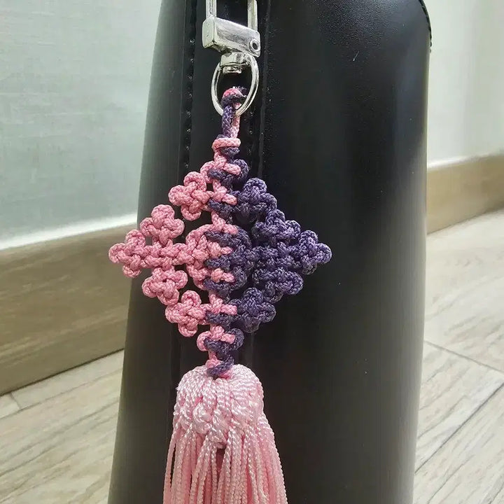[BUNJANG] Handmade Pink Purple Mini Norigae Keyring / (직접 제작)분홍보라 미니 노리개 키링