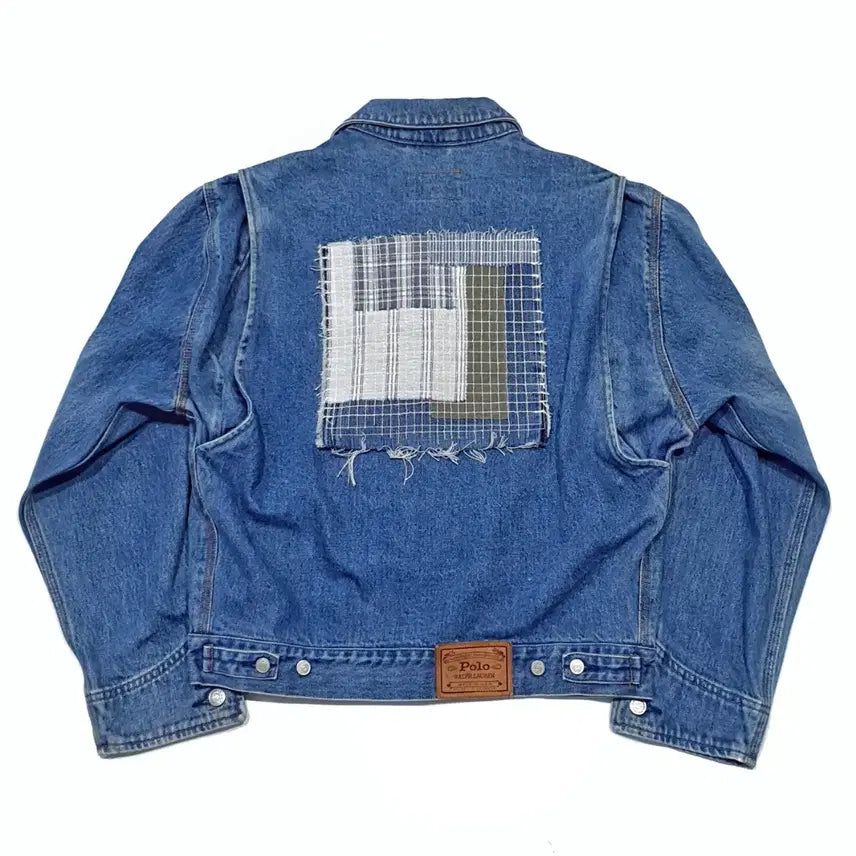 [BUNJANG] Polo Country Denim Trucker Jacket Patchwork (100-105) L / 폴로컨트리 데님 트러커 덩가리 보로 패치워크 (100-105) L