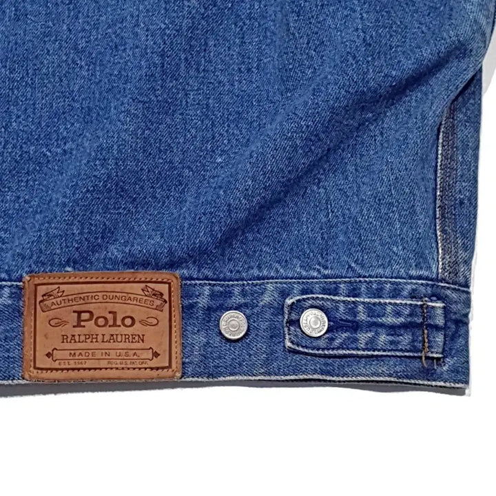 [BUNJANG] Polo Country Denim Trucker Jacket Patchwork (100-105) L / 폴로컨트리 데님 트러커 덩가리 보로 패치워크 (100-105) L