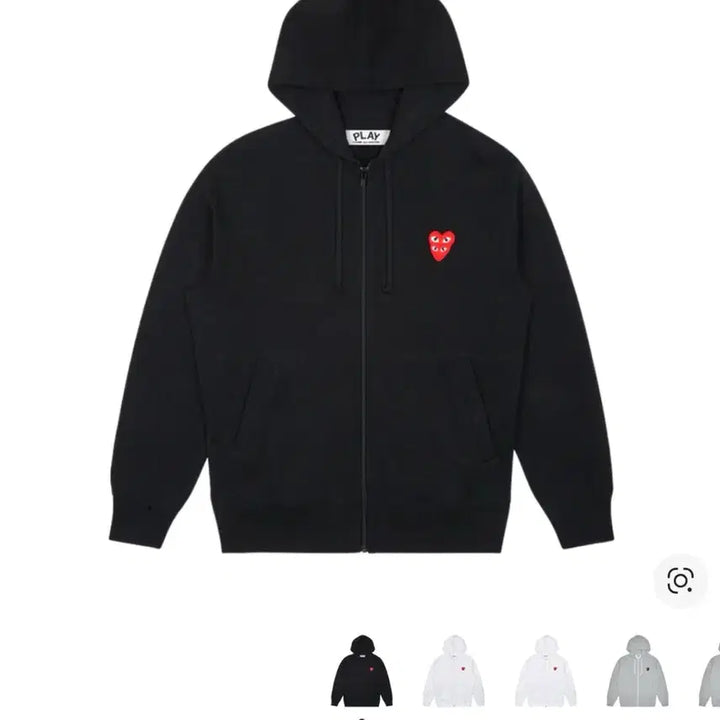 [SOLD OUT] 수요일까지판매 무료배송)정품 꼼데 더블 와펜 후드집업 m