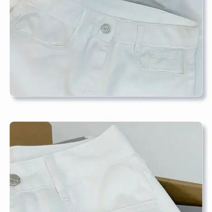 [BUNJANG] Wide Denim Pants White / 와이드 데님 팬츠 화이트(냉감바지)