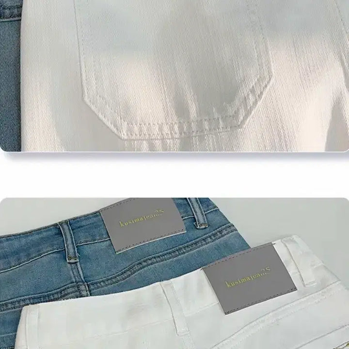 [BUNJANG] Wide Denim Pants White / 와이드 데님 팬츠 화이트(냉감바지)