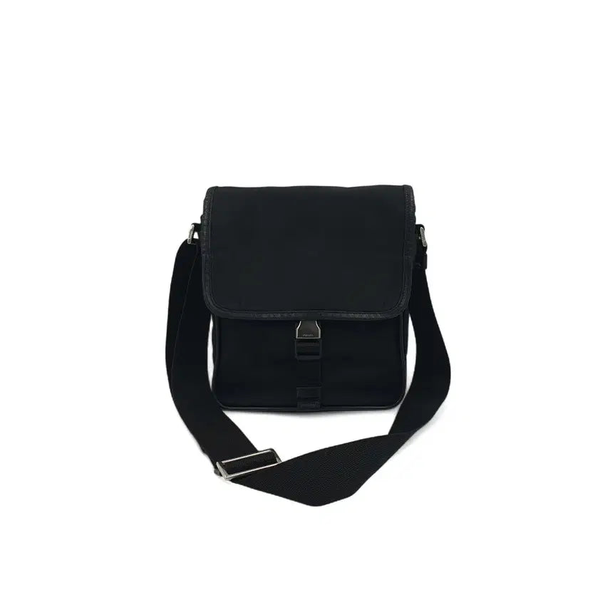 [BUNJANG] Prada Re-Nylon Black Mini Messenger Bag / 프라다 삼각로고 리나일론 블랙 미니 메신저백 숄더백
