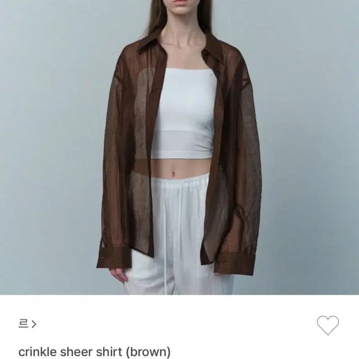 [BUNJANG] Kringkl Sheer Shirt (Brown) / 크링클 시어셔츠(브라운)